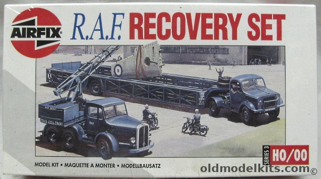 Airfix 1/76 RAF Recovery Set - Thorneycroft Amazon with Coles Mk7 Crane and Bedford OX Tractor and 'Queen Mary' Trailer, 03305 plastic model kit